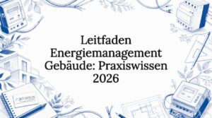 Anschauliche Titelgrafik mit Symbolen für Energie und Gebäude
