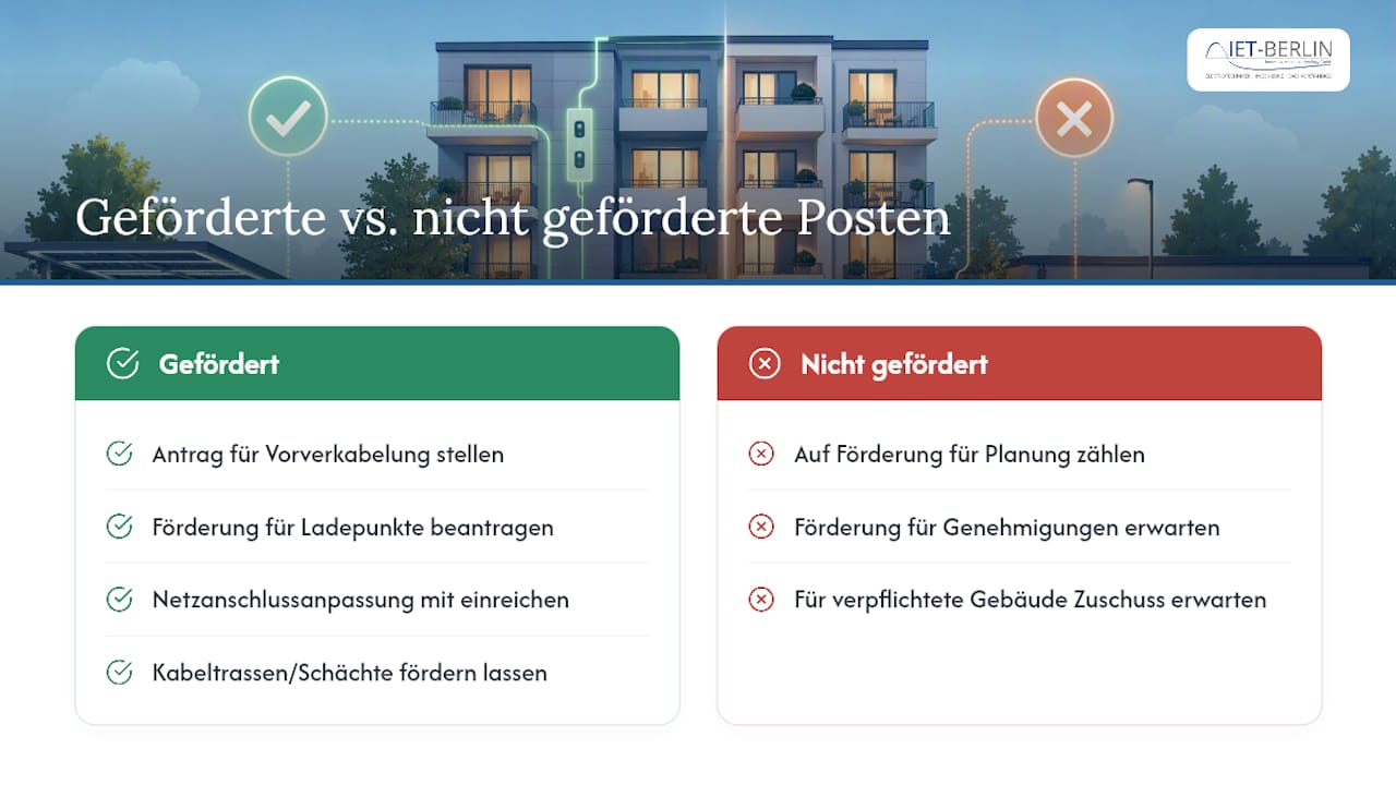 Grafik zu den Förderkomponenten für das Laden von Elektrofahrzeugen