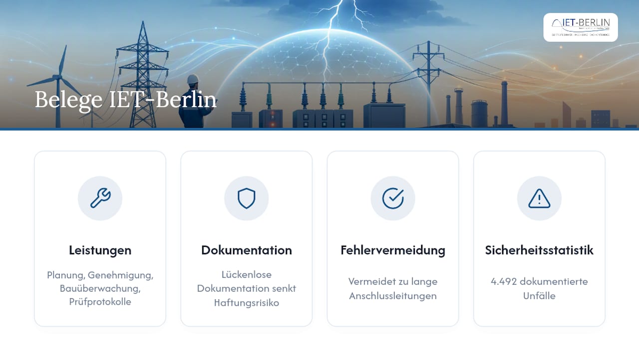 Belege für fachkundige Planung durch IET-Berlin — overview diagram
