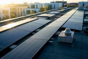 Solaranlage auf einem modernen Gebäudedach