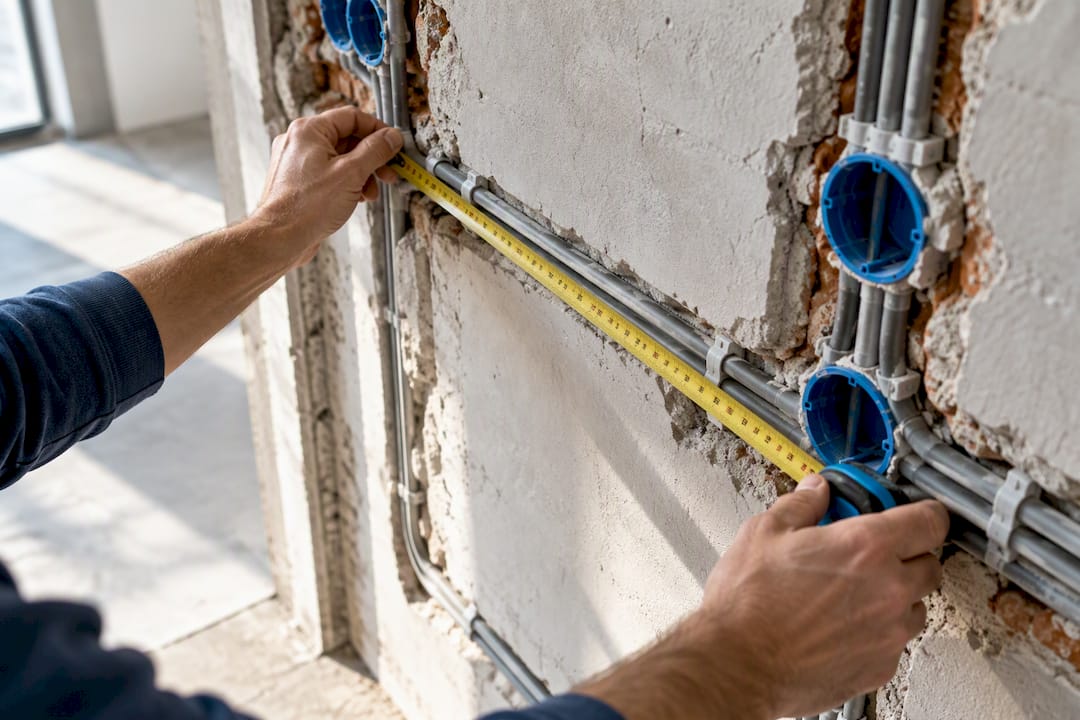 Messen freiliegender Elektroinstallationsrohre