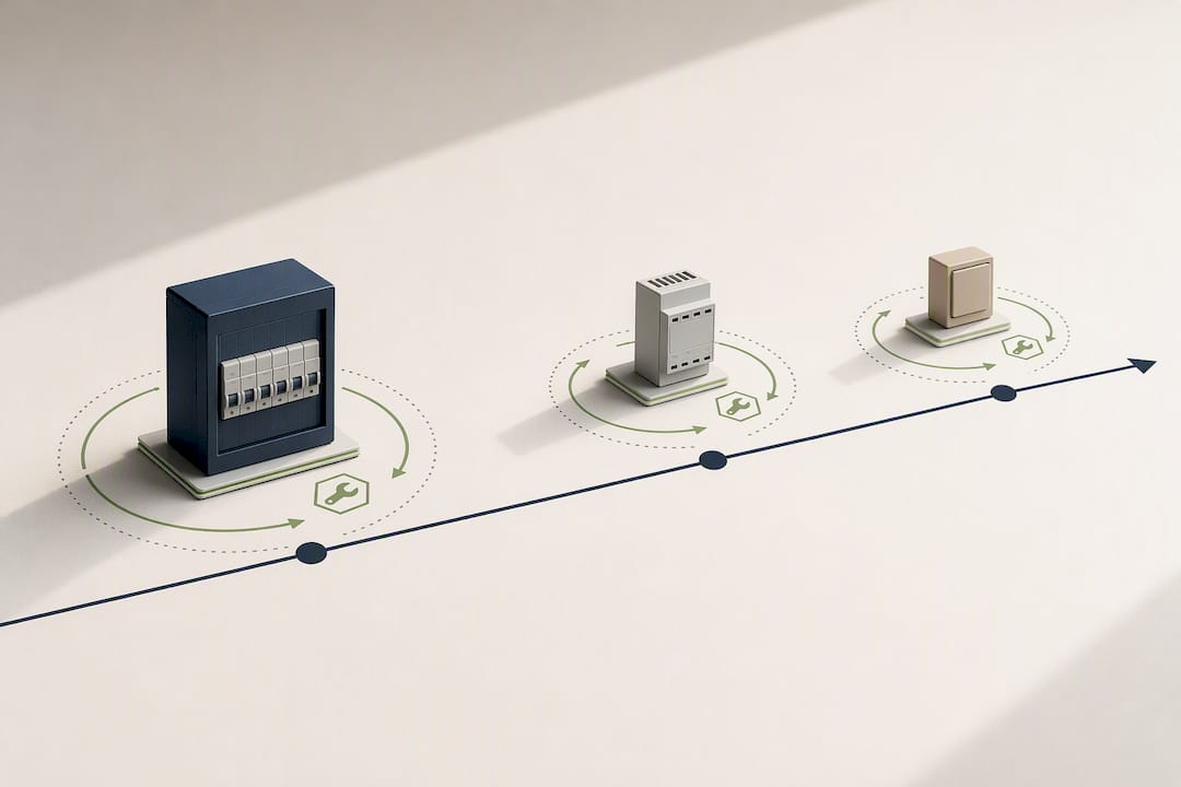 Visualisierung der Wechselintervalle technischer Komponenten