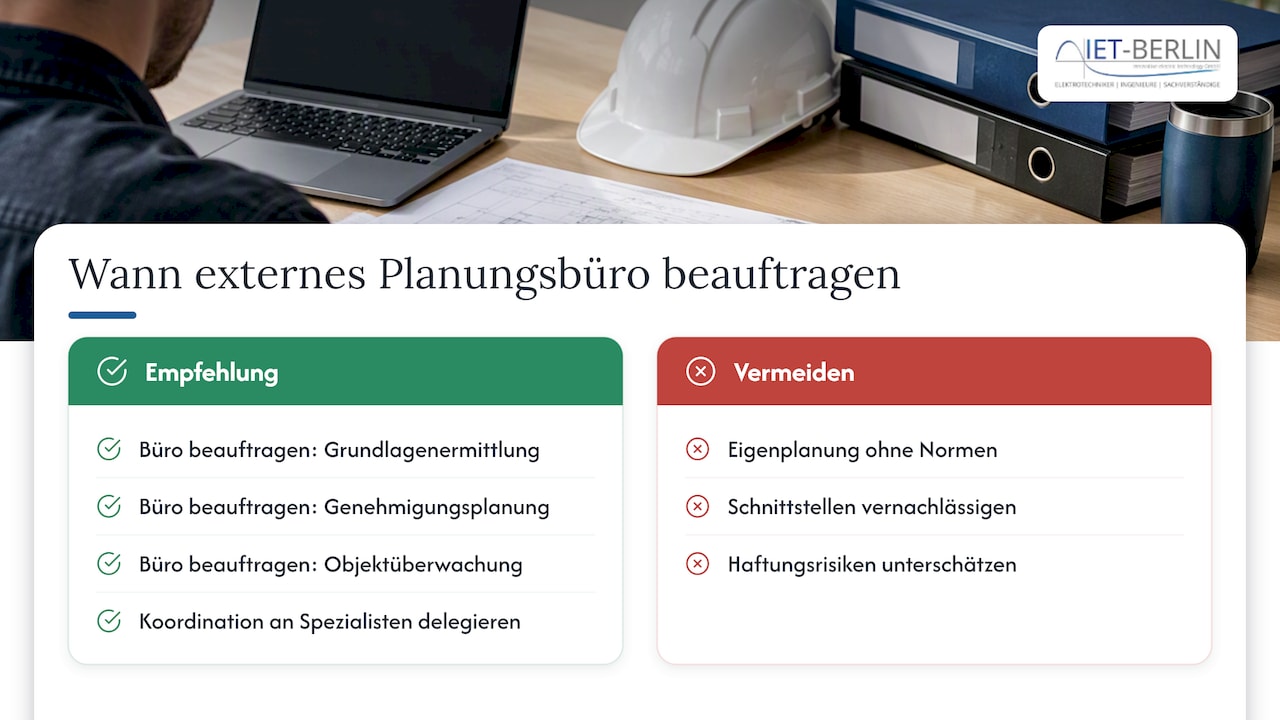 Wann lohnt sich die Beauftragung eines externen Planungsbüros? — overview diagram