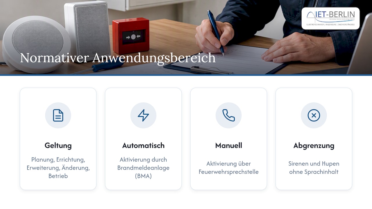 Anwendungsbereich und Aktivierungsarten der Sprachalarmierung