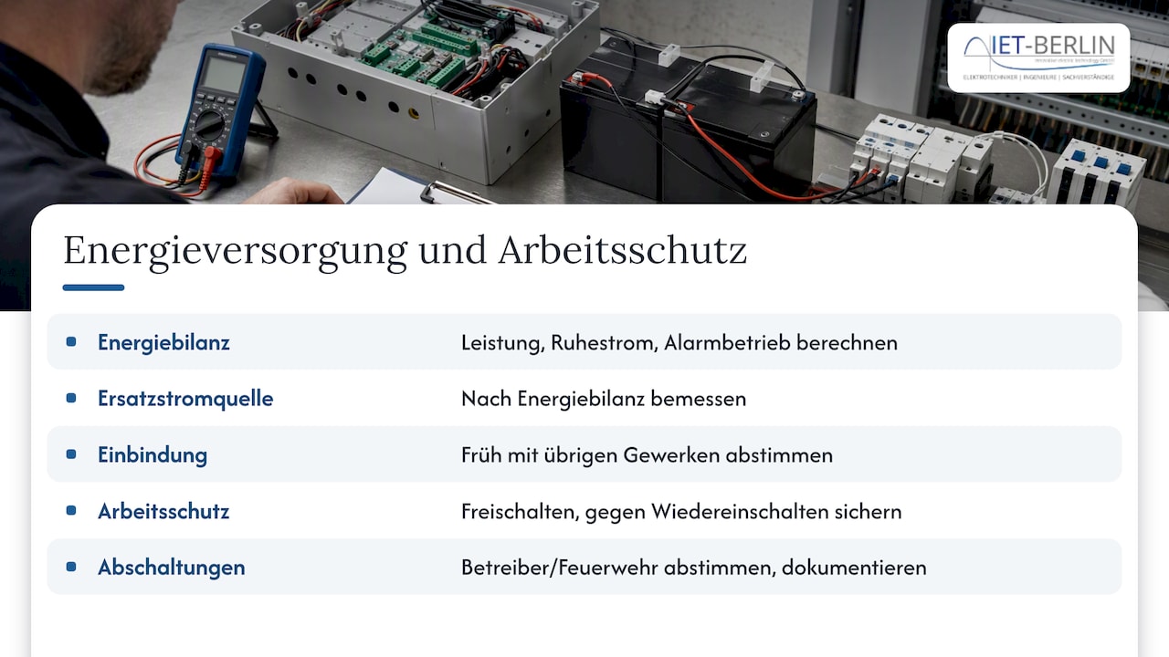 Energieversorgung und Leitungsanlage — overview diagram